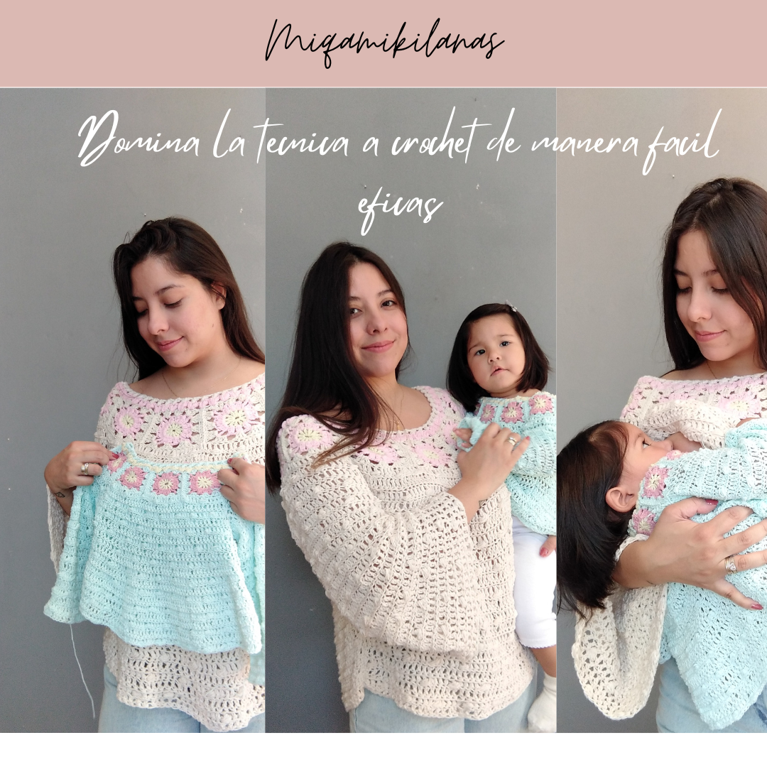 Curso Crochet-” Sweater Emma ” / Domina la Técnica- Aprende a Tejer de Manera Eficiente, Paso a Paso”
